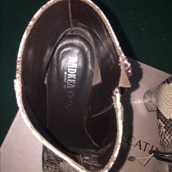 ANDREA CATINI LEATHER SNAKESKIN PRINT BOOTS SZ 40 - Picture 4 of 6
